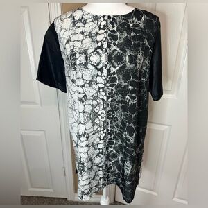 Shakuhachi abstract dress tunic leather sleeve size medium goth artsy size M